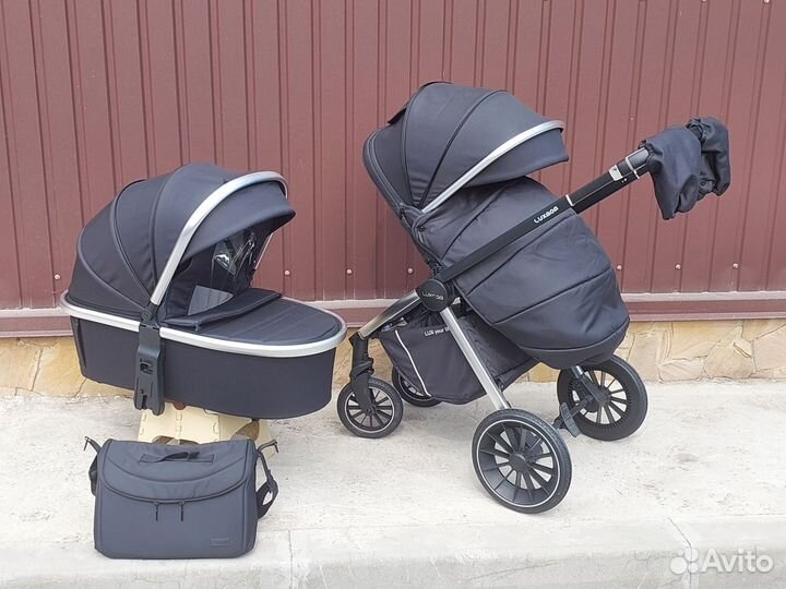 Коляска 2в1 Новая модульная (чёрный цвет)