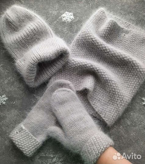 Шапка снуд и варежки