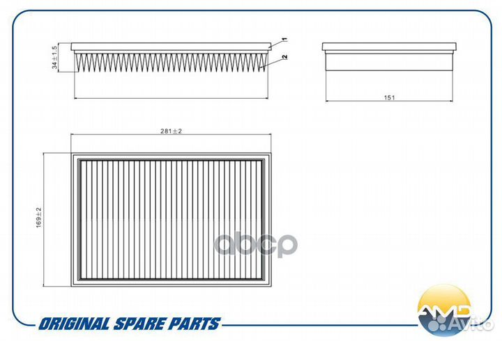 Фильтр воздушный suzuki (SX4 GYC) (1,6) (2009-2