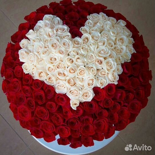 Букет сердце из роз