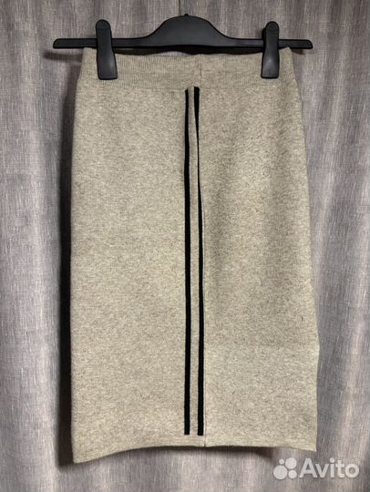 Юбка миди теплая бежевая