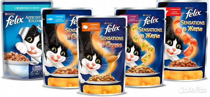 Влажный корм для кошек Felix