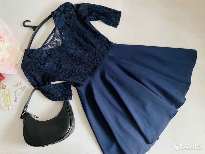 Вечернее платье синее 44 46 размера
