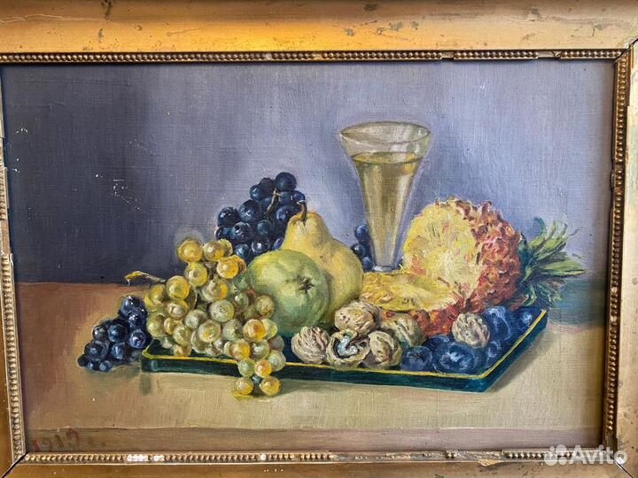 Старинная картина 1919 г холст, масло