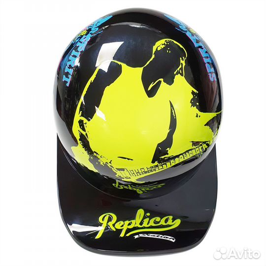 Шлем-каска (черный, узор Rock, +бандана) M