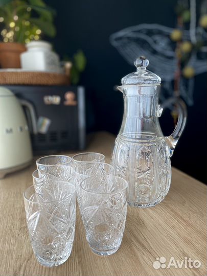Графин хрустальный СССР + бокалы