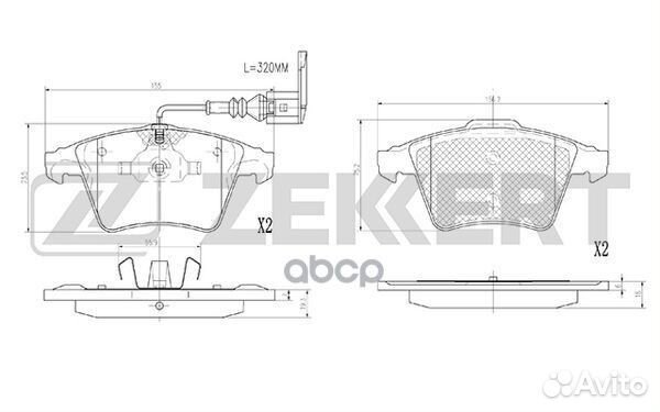 Колодки торм диск передн с датчиком VW Touareg 02
