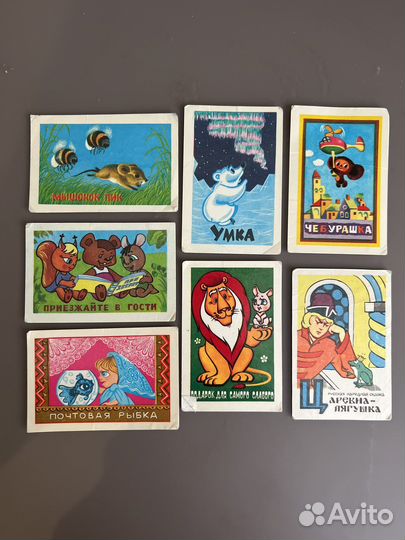 Календарики мультики СССР 1982год за 7шт