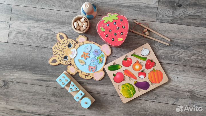 Развивающие деревянные игрушки пакетом