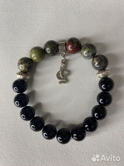 Браслет Агат Черный и Яшма 