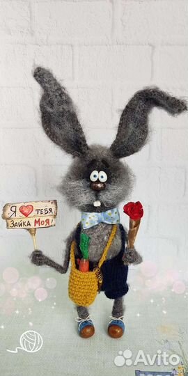Вязаный кролик. Игрушки вязаные