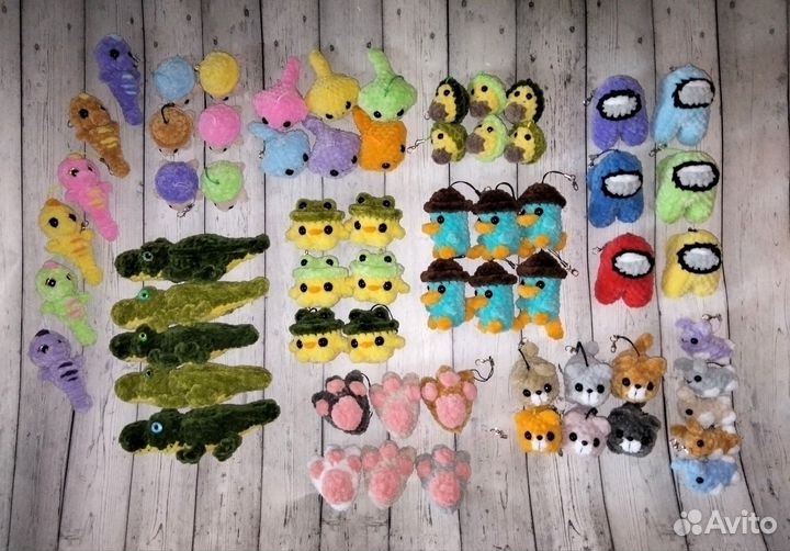 Мягкие плюшевые брелоки