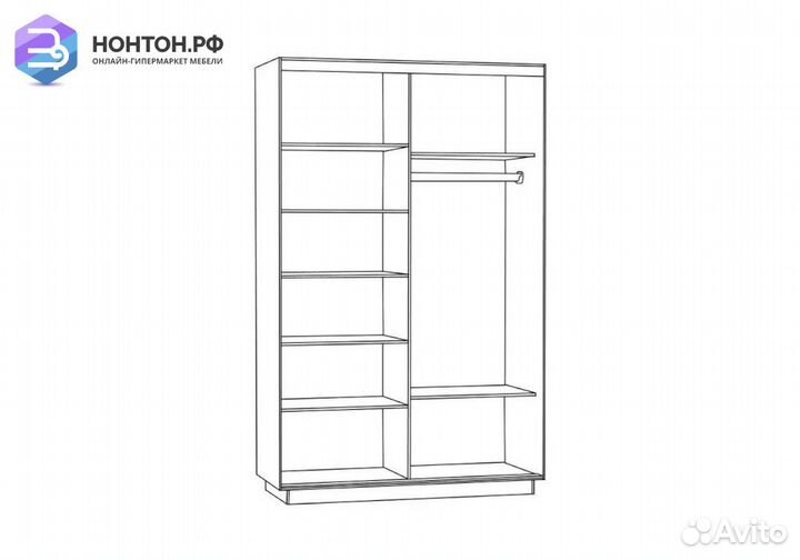 Шкаф-купе Нонтон 2-дверный венге / улица