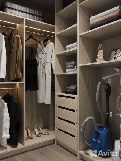 Гардеробная встроенная под заказ