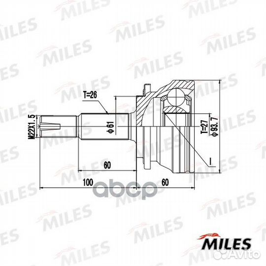 ШРУС наружный toyota RAV4 A30/mark X 2.0vvti-2