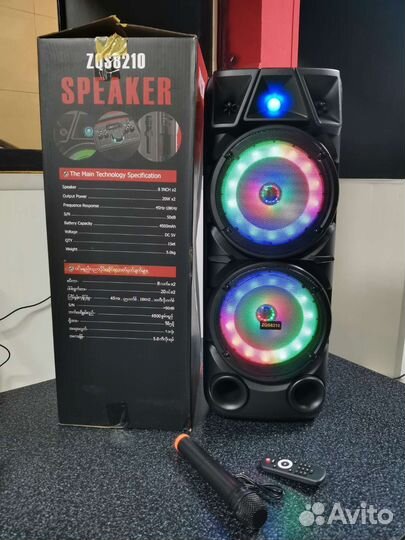 Колонка большая блютус с микрофоном ZQS 8210