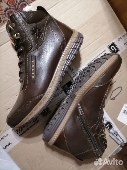 Ботинки спорт зима 42-45 р-р,нат. мех, кожа,новые