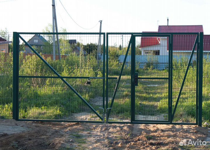 Ворота распашные из 3D сетки
