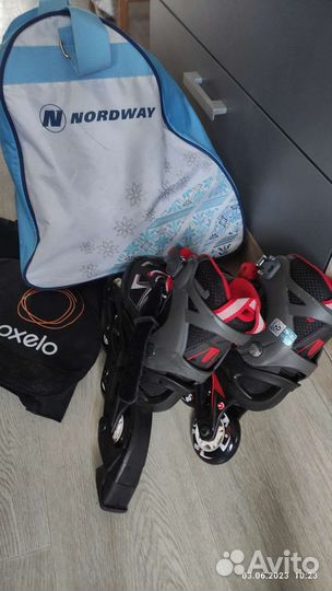 Роликовые коньки детские с защитой и шлемом 29-32