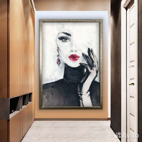 Модная картина маслом девушка