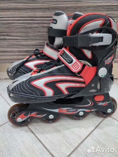 Коньки роликовые раздвижные, ролики, размер 34-38