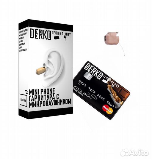 Mini Phone «Card» c микронаушником 4 мм