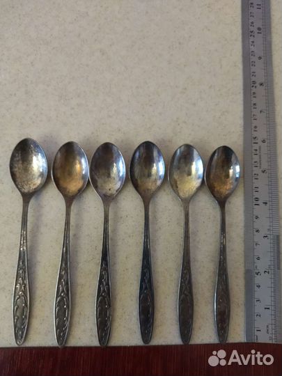 Набор чайных ложек мельхиор