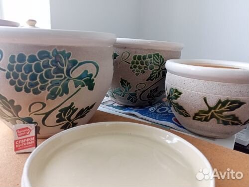 Большие керамические цветочные горшки