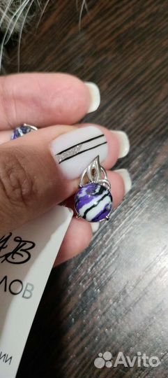 Серебряные серьги Соколов