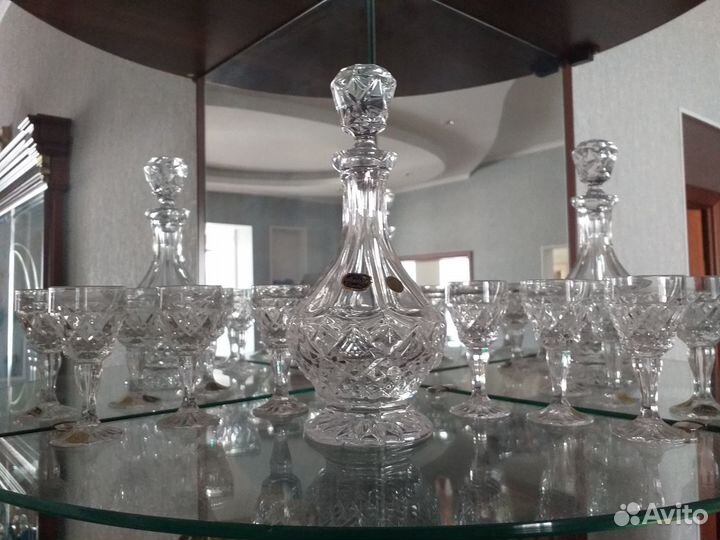 Хрустальный набор для водки из Чехии