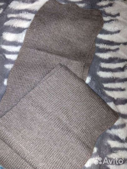 Шарф коричневый длинный