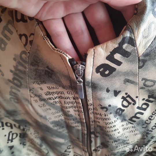 Ветровка бомбер пиджак кожаный 44 р-р