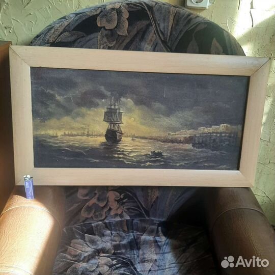 Картина маслом парусник в море