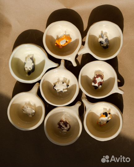 Кружки с котиками, керамика