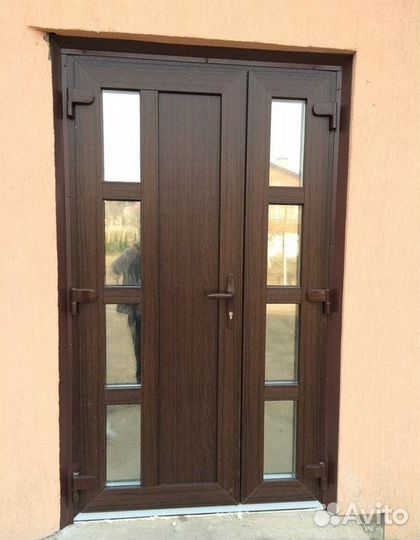 Пластиковая штульповая дверь 1420*2390. Доставка