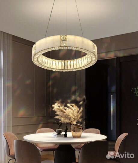 Люстра подвесная мраморный хрусталь для гостиной