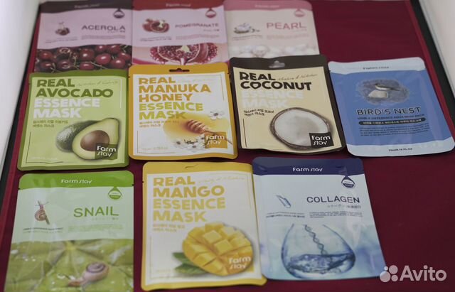 Набор тканевых масок для лица (10 штук)