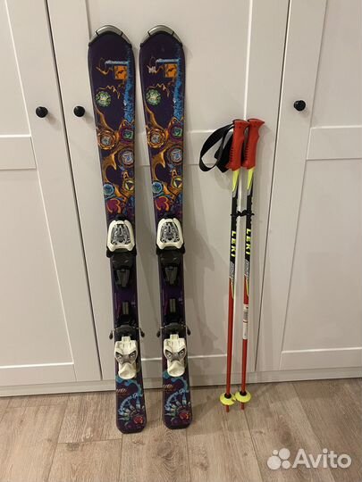 Горные лыжи детские 110 + палки 90