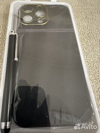 Чехол на iPhone 14 pro max кожаный