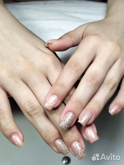 Маникюр наращивание ногтей