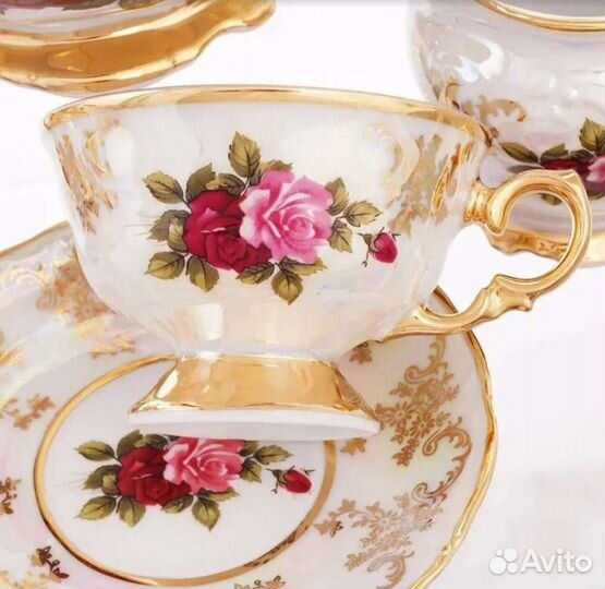 Новый кофейный набор Фредерика Роза Чехия 6 пар