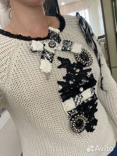 Итальянская кофта туника с брошками