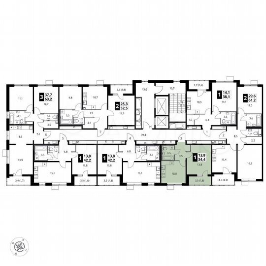 1-к. квартира, 34,4 м², 11/23 эт.