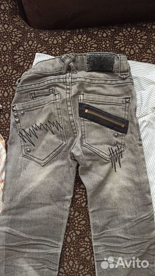 Праздничная одежда:2 рубашки + джинсы детские, 110