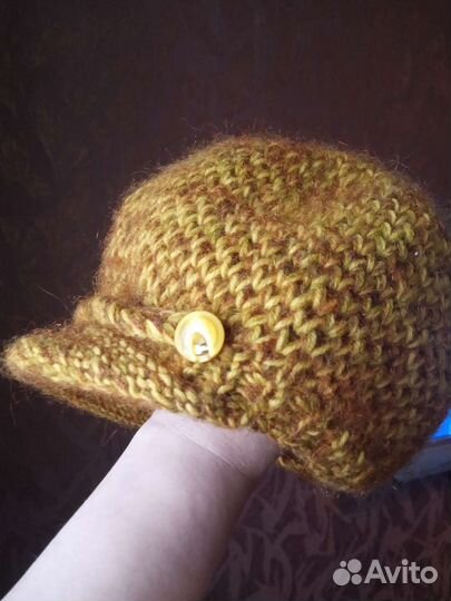 Шапка кепка с шарфом женская