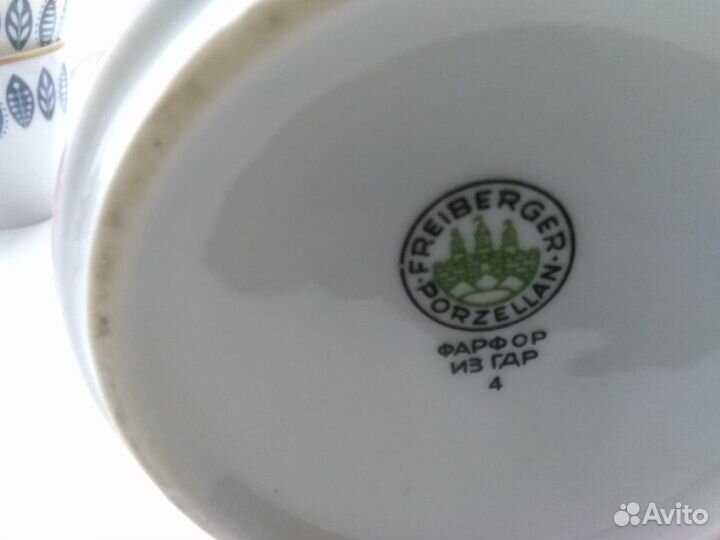 Сервиз кофейный фарфор ГДР Фрайбергер советских вр