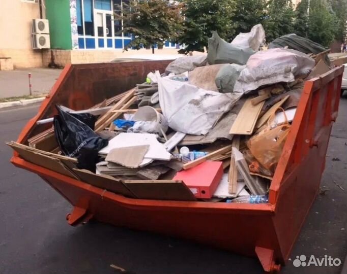 Вывоз мусора контейнером, газели, самосвалом