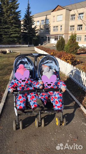 Коляска трость для двойни