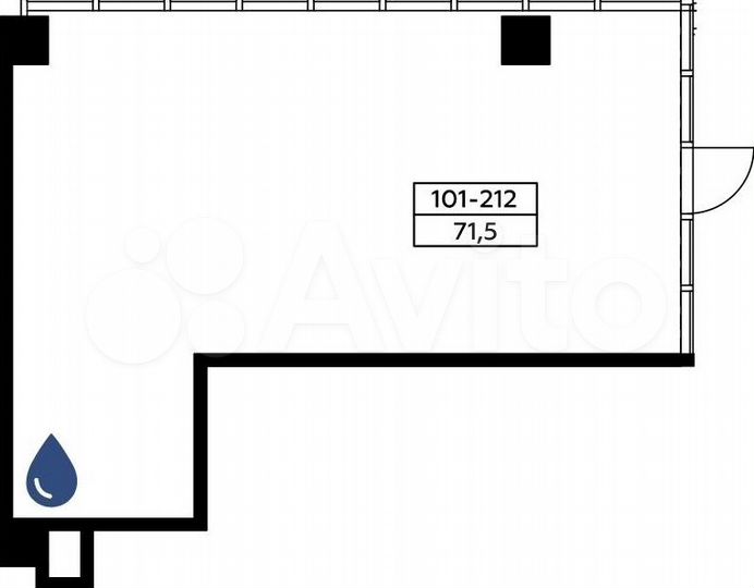Аренда, торговое помещение площадью 71.5 кв.м