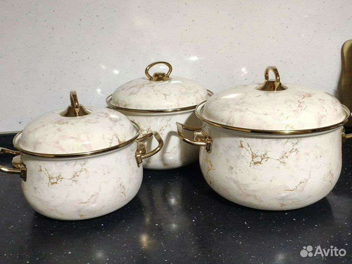 Турецкая эмалированная кастрюля 2,3,4, литров